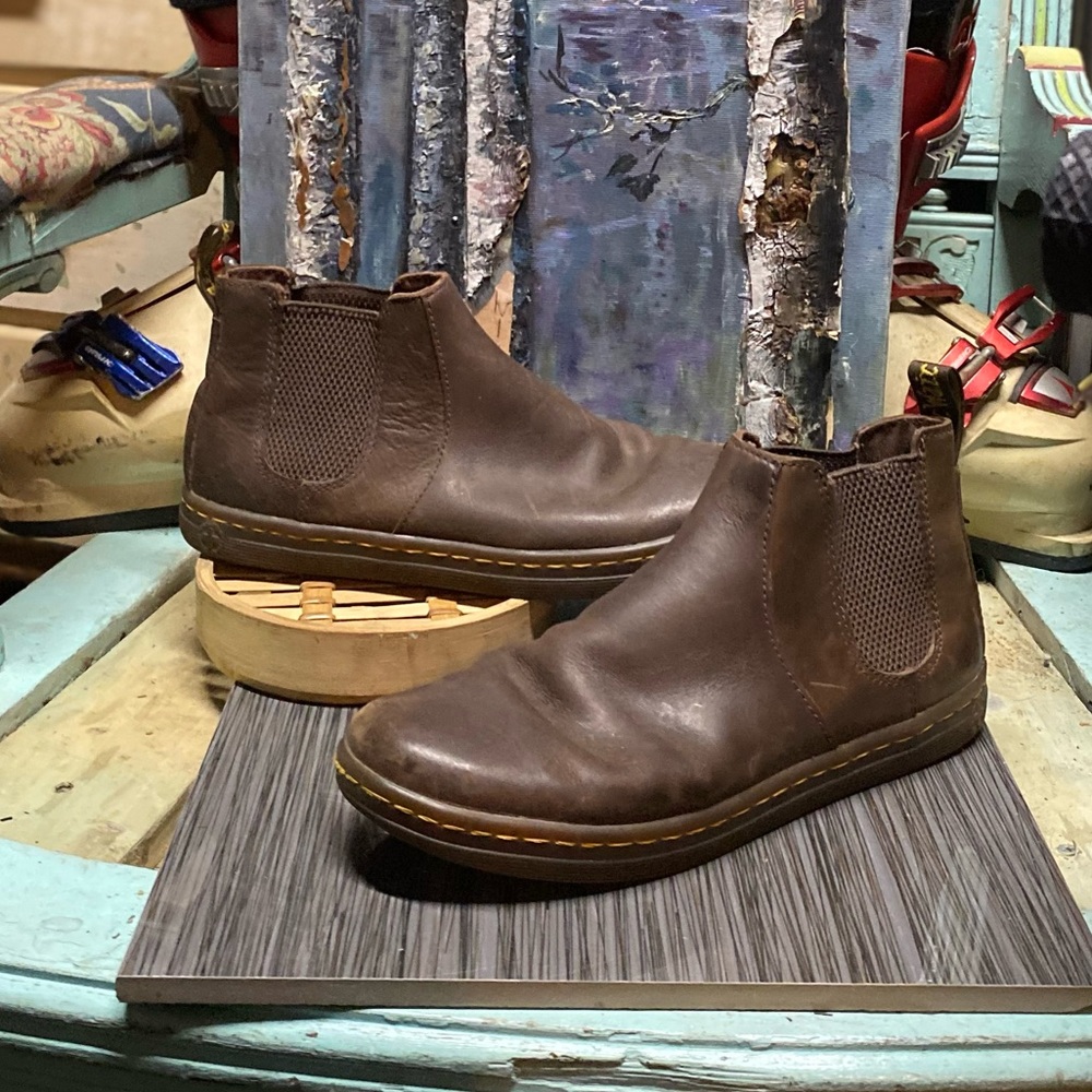 Brown leather ankle boot